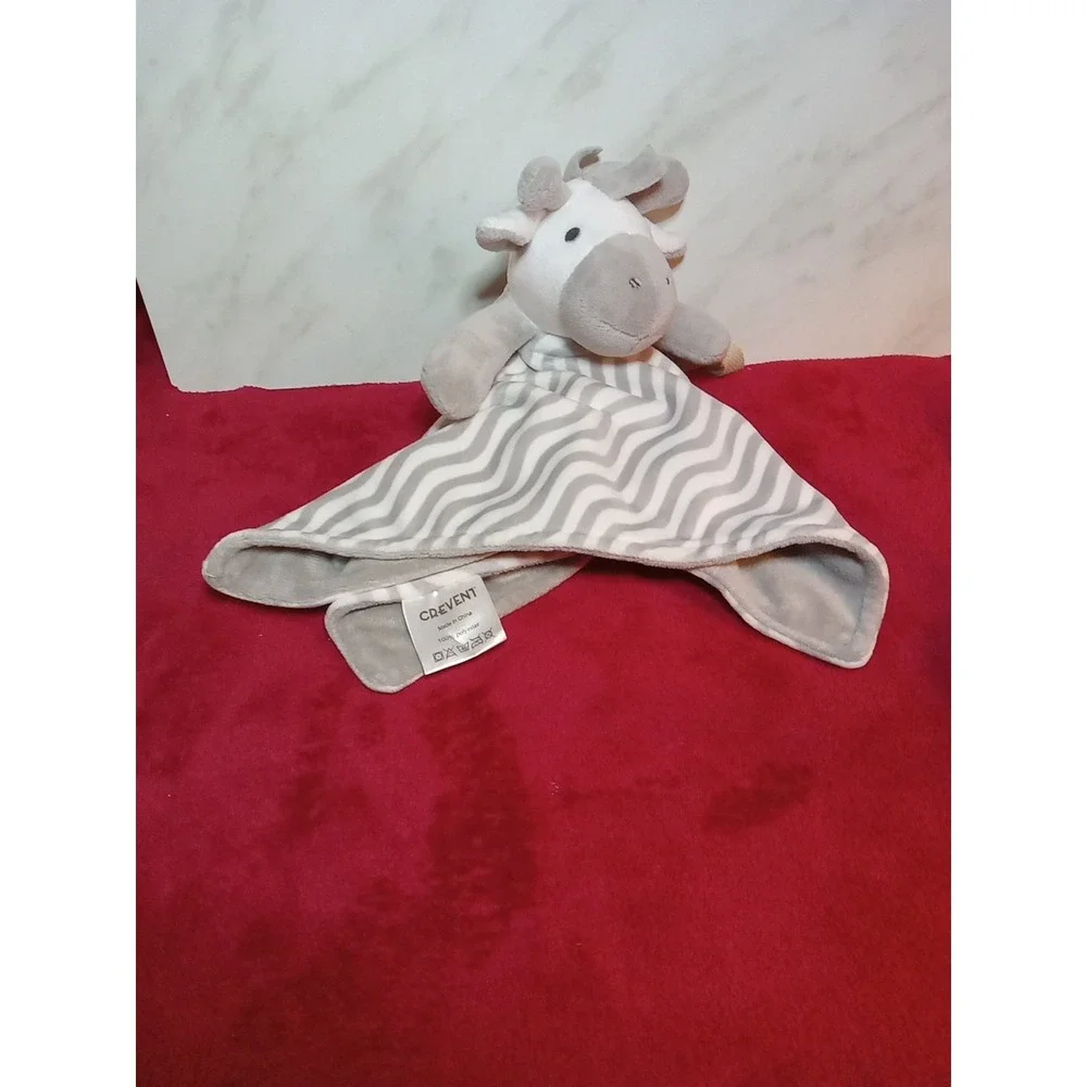 Crevent Baby Giraffe Security Blanket Grey White Chevron Plush Lovey 14x14